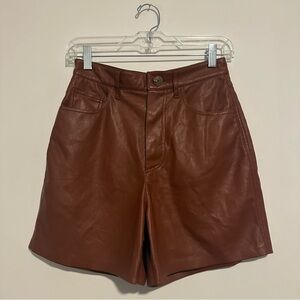 Nanushka vegan leather leana Bermuda shorts